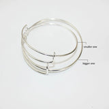 Women 6.5cm Bracelet Expandable Silver Bangles DIY Charm Jewellery Lot