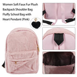 Women Soft Faux Fur Plush Backpack Shoulder Bag Fluffy School Bag