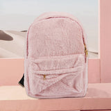 Women Soft Faux Fur Plush Backpack Shoulder Bag Fluffy School Bag