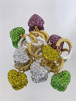 Soleil Rhinestone Heart Hoop Earrings 18k Plated