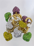 Soleil Rhinestone Heart Hoop Earrings 18k Plated