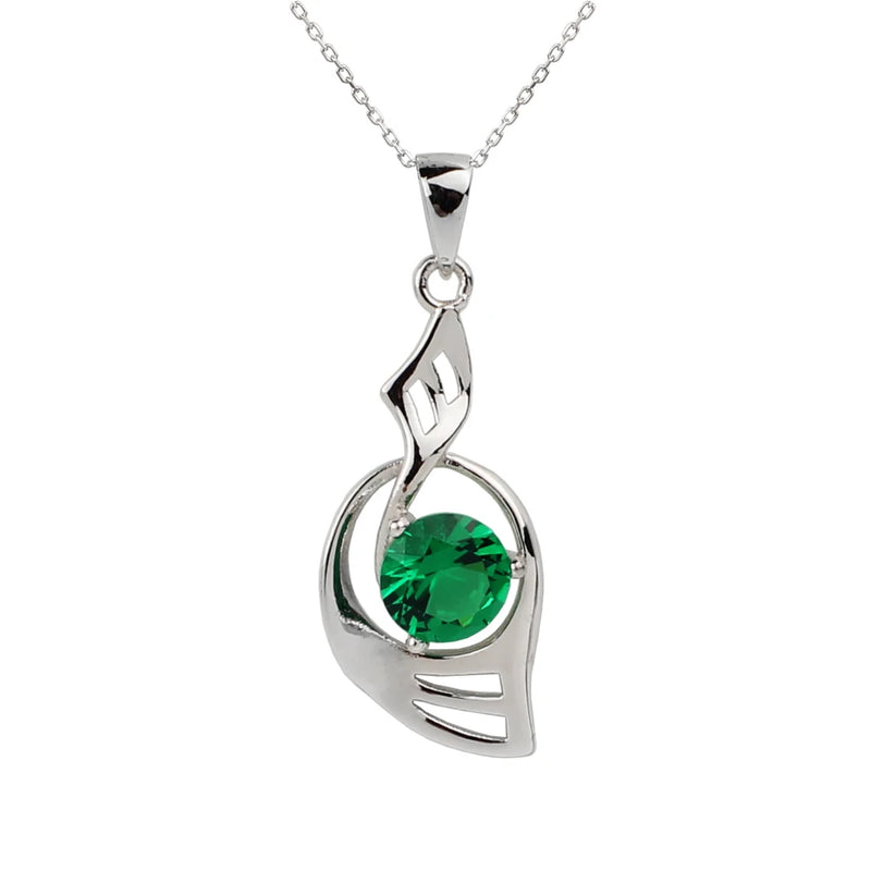 925 Silver Pendant Necklace with CZ 18-inch Chain