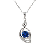 925 Silver Pendant Necklace with CZ 18-inch Chain