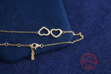 925 Silver Heart Charm Bracelet with Purple Zircon Stone