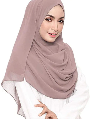 Solid Chiffon Hijab Scarf Soft Plain Shawls Wraps