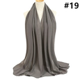 Solid Chiffon Hijab Scarf Soft Plain Shawls Wraps