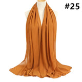 Solid Chiffon Hijab Scarf Soft Plain Shawls Wraps