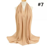 Solid Chiffon Hijab Scarf Soft Plain Shawls Wraps