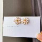Small Fresh Flowers Clip on Earrings Daisy Earrings Non Pierced Ear Clip