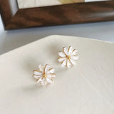 Small Fresh Flowers Clip on Earrings Daisy Earrings Non Pierced Ear Clip