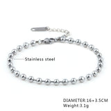 Stainless Steel Bead Bracelet Women's/Men's Jewelry