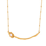 Stainless Steel Chain Necklace with Freshwater Pearl Pendant