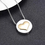 Stainless Steel Heart Urn Necklace with Paw Charm Cremation Ashes Jewelry