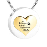 Stainless Steel Heart Urn Necklace with Paw Charm Cremation Ashes Jewelry