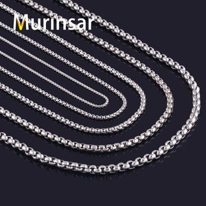 Women Stainless Steel Necklace 2/3/4/5/6mm Round Box Link Chain