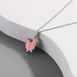 Crystal Pendant Butterfly Necklace for Women