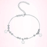 Sterling Silver Star Bracelet with Beads for Women