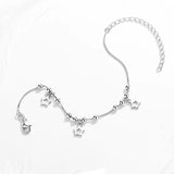 Sterling Silver Star Bracelet with Beads for Women