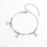 Sterling Silver Star Bracelet with Beads for Women