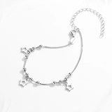 Sterling Silver Star Bracelet with Beads for Women