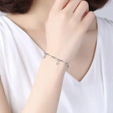 Sterling Silver Star Bracelet with Beads for Women