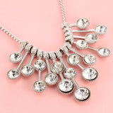 Women Crystal Rhinestone Choker Necklace with Stone Drop Beads