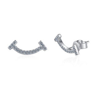 0.18ct Moissanite Diamond Smile Ear Stud Earrings