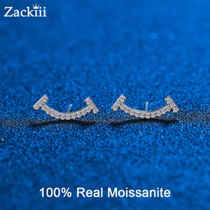 0.18ct Moissanite Diamond Smile Ear Stud Earrings