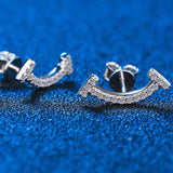 0.18ct Moissanite Diamond Smile Ear Stud Earrings