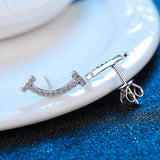 0.18ct Moissanite Diamond Smile Ear Stud Earrings