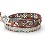 Vintage Amazonite Stone Crystal Wrap Bracelet