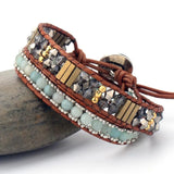 Vintage Amazonite Stone Crystal Wrap Bracelet