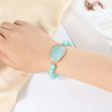 Women Stretchy Amazonite Charm Bracelet Natural Stone Jewelry
