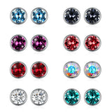 S925 Crystal Stud Earrings Party Jewelry 925 Silver Lady Round