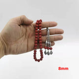 Red Stone Muslim Bracelet 33 Rosary Bead Islamic Accessory