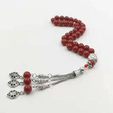Red Stone Muslim Bracelet 33 Rosary Bead Islamic Accessory