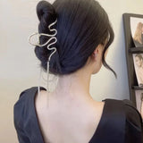 Women Tassel Chain Snake Hair Claw Crab Clip Shark Clip Barrette Headdress