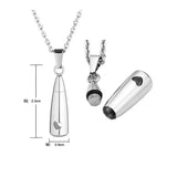 Women Tear Drop Eternity Ashes Urn Pendant Necklace