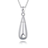 Women Tear Drop Eternity Ashes Urn Pendant Necklace