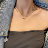 Women Initial Necklace, Small Letter Choker, Gold Collar Jewelry