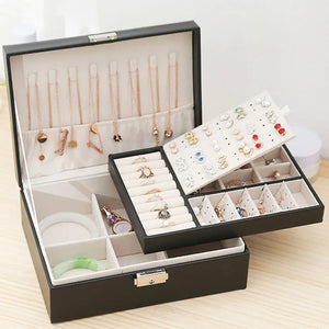 Women Travel Jewelry Organizer Necklace Earring Ring Storage Box