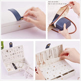 Women Travel Portable Jewelry Box PU Leather Jewelry Storage Boxes Case Holder
