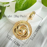Rose Flower Shape 18K Plated Dubai Earrings for Women Wedding Party