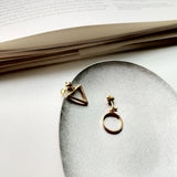 925 Silver Star Triangle Circle Earrings with Zircon