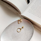 925 Silver Star Triangle Circle Earrings with Zircon