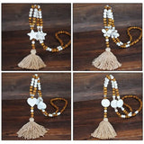 Natural Bead Shape Necklace for Sweater Decor