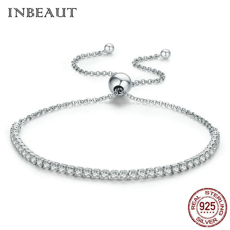 925 Sterling Silver Zircon Bracelet for Women Wedding