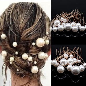 Simulated Pearl Hairpins Metal Barrette Clip Bridal Tiara Hair Accessories