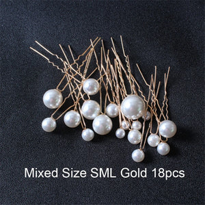 Women U-shaped Pearl Barrette Clip Hairpins Bridal Hair Jewelry Wedding Accessor