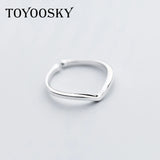 925 Sterling Silver Women's V Shape Letter Opening Ring